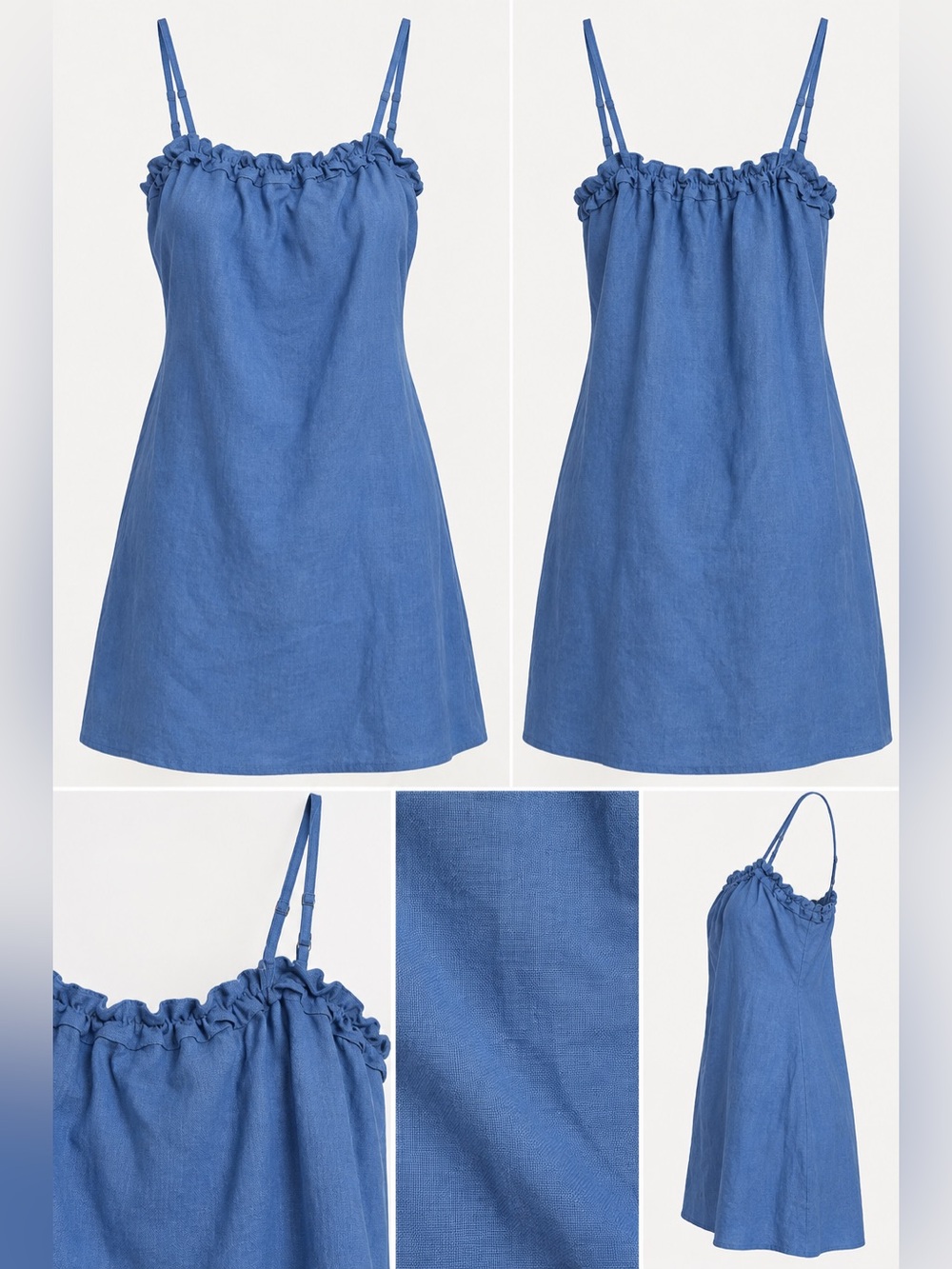 Reformation 100% Linen Blue Mini Dress | Size S